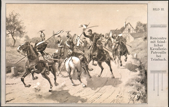 <p>Recontre mit feindlicher Kavallerie-Patrrouille bei Trimbach , Karte Top zustand</p>