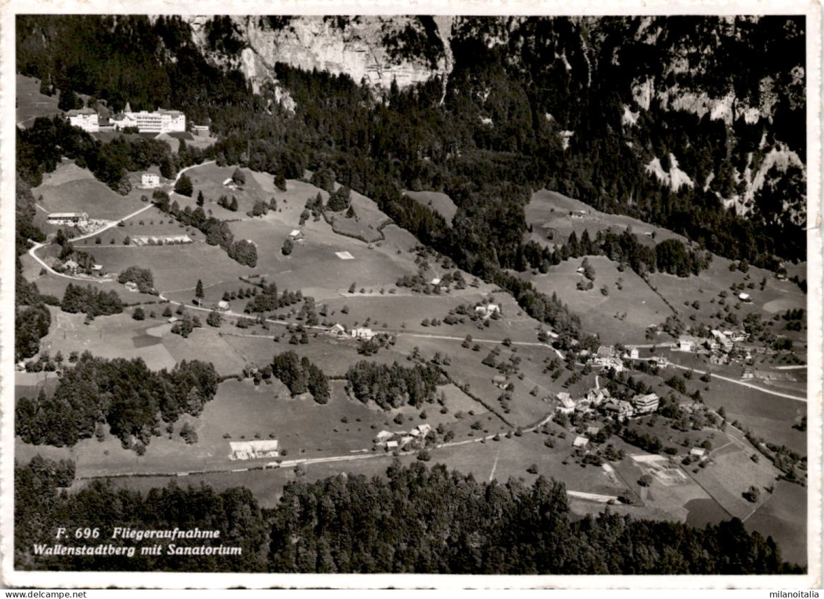 <p>Wallenstadtberg Sanatorium Flugaufn. Nr.696 ,1946 , Karte Top Zustand gelaufen</p>