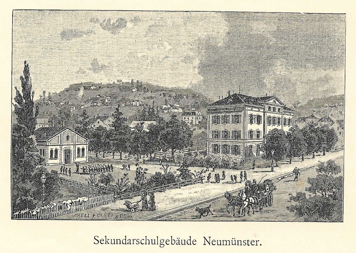 <p>Schulhaus + Turnplatz , mit Pferdekutsche ,  Rarität ,  520.38</p>