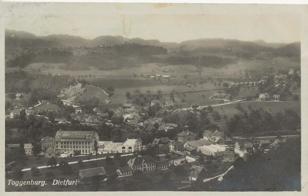<p>Bütschwil-Ganterschwil SG Dietfurt Flugaufnahme Nr.11194 , 1925 , Karte Top Zustand gelaufen</p>