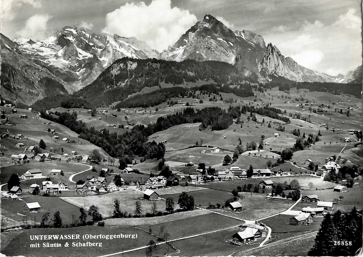 <p>Wildhaus Alt St.Johann Unterwasser Flugaufnahme Nr.26858  , Karte Top Zustand ungelaufen</p>