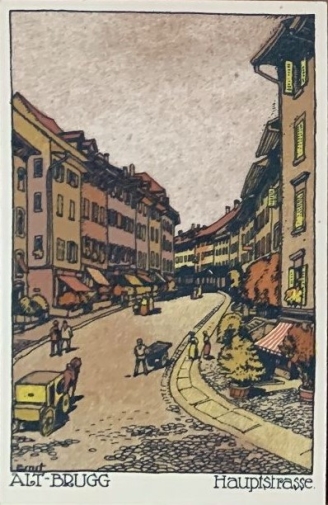 <p>Brugg AG Hauptstrasse&nbsp; K&uuml;nstlerkarte Ernst Nr.5 , Karte Top Zustand ungelaufen</p>