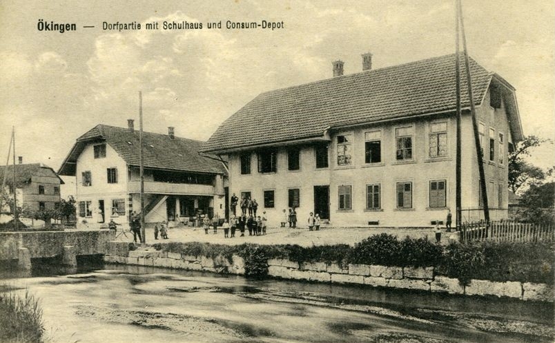<p>Kriegstetten SO Oekingen Schulhaus, Konsum Depot , Karte Top Zustand&nbsp; gelaufen</p>