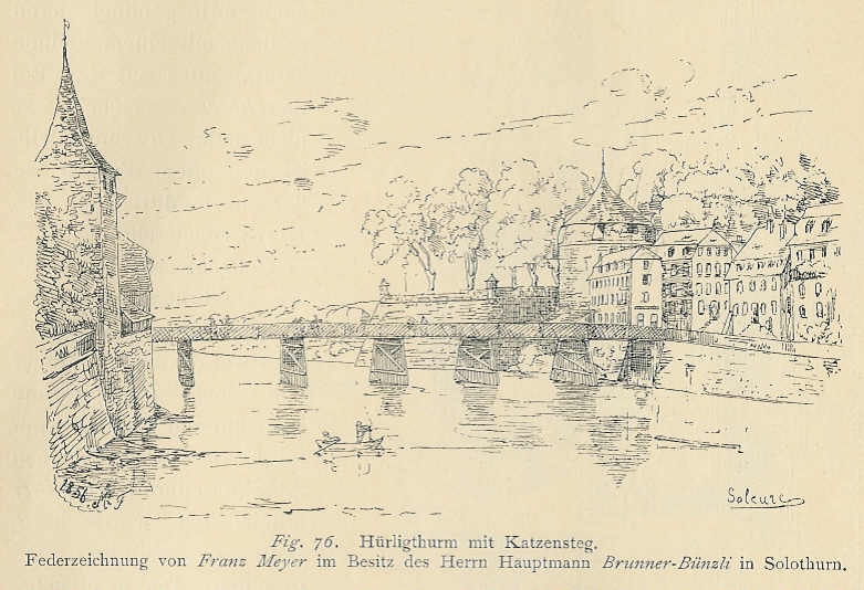 <p>Hürliugturm  untrerer Winkel  -Wengibrücke  -Landhausquai ,  Fig. 76 , 402</p>