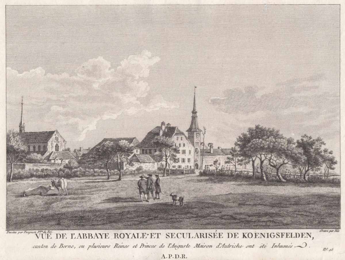 <p>331   Nr. 95<span> Vue de l'Abbaye Royale et secularisée de Koenigsfelden</span></p>