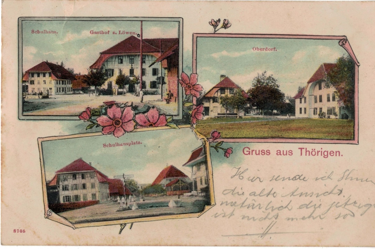 <p>Schulhaus Gasthof Löwen ,  Oberdorf , Schulhausplatz , Karte guter Zustand</p>